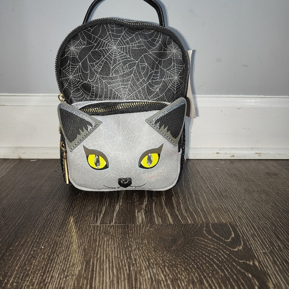 NWT Betsey Johnson Cat Vampire Spider Web Mini Backpack - Picture 14 of 16